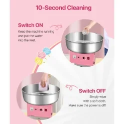 Maskiner För Spunnet Socker-Kommersiell sockervaddsmaskin, 1000W Modell, Perfekt för fest, Rosa färg