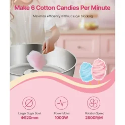 Maskiner För Spunnet Socker-Kommersiell Sockervaddsmaskin, 1000W Modell, perfekt för fester, Blå Färg
