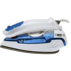 Kompakt resestrykjärn med ångfunktion och fällbart handtag