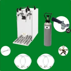 Ölkranar-Komplett set - Öltapp - kontakt 40 två linjer torr kylare, run kylare 50 liter/h, KEG:Type M, KEG 2:Type D