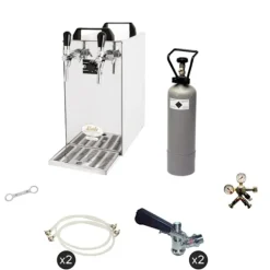 Ölkranar-Komplett set - Öltapp - kontakt 40 två linjer torr kylare, run kylare 50 liter/h, KEG:Type M, KEG 2:Type D