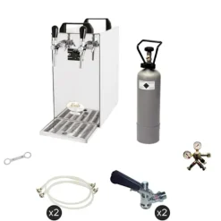 Ölkranar-Komplett set - Öltapp - kontakt 40 två linjer torr kylare, run kylare 50 liter/h, KEG:Type M, KEG 2:Type D