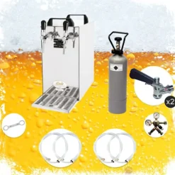 Ölkranar-Komplett set - Öltapp - kontakt 40 två linjer torr kylare, run kylare 50 liter/h, KEG:5 liters adapter, KEG 2:Type M