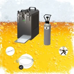 Ölkranar-Komplett set - Öltapp - STREAM 80 ölkassett, flödeskylare 2-linjers torrkylare, KEG:Type A, KEG 2:Type A