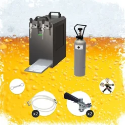 Ölkranar-Komplett set - Öltapp - STREAM 80 ölkassett, flödeskylare 2-linjers torrkylare, KEG:NC Adapter, KEG 2:NC Adapter