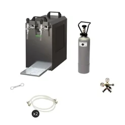 Ölkranar-Komplett set - Öltapp - STREAM 80 ölkassett, flödeskylare 2-linjers torrkylare, KEG:NC Adapter, KEG 2:NC Adapter