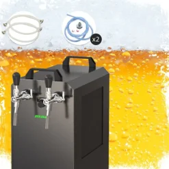 Ölkranar-Komplett set - Öltapp STREAM 80K med luftpump, ölväska, genomströmningskylare, 2-linjers torrkylare, KEG:Type A, KEG 2:NC Adapter