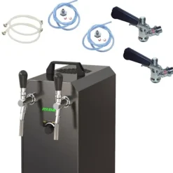 Komplett set - Öltapp STREAM 50K med luftpump ölkorg, flödeskylare 2-ledare torrkylare, upp till 55 liter/h - BLACK EDITION, KEG:utan, KEG 2:Type M