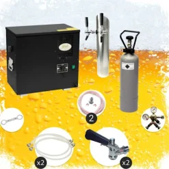 Komplett uppsättning för underdisk Öltapp AS40 2 slingor, med kylare, KEG:5 liters adapter, KEG 2:utan