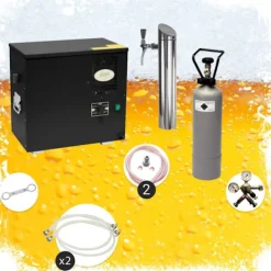 Komplett uppsättning Öltapp AS40 2 slingor, med kylare, KEG:Type A, KEG 2:Type D