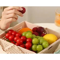 Korg och durkslag - Hopfällbar plastkorg för frukt och grönt