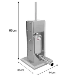 Jerkyspruta-Korvstoppare 5 L Rostfritt Stål med 5 x Korvhorn Manuell Korvstoppningsmaskin Kommersiell Professionell Storkök Restaurang Hemmabruk Slakteri