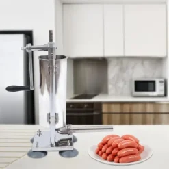 Jerkyspruta-Korvstoppare, manuell modell, 6 korvhorn (rostfritt stål & plast), låg ljudnivå för hemlagad korv