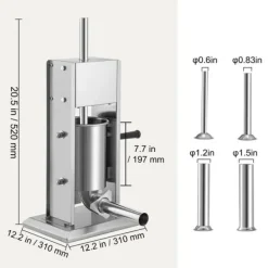 Pressar-Korvstoppare, Rostfritt Stål, Dubbelhastighetsdrift,3L