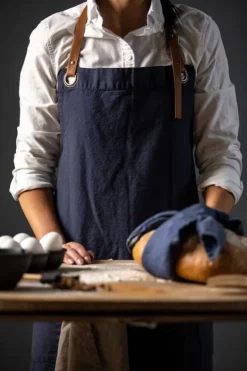 Förkläden-Kosta Linnewäfveri Förkläde, Marinblå