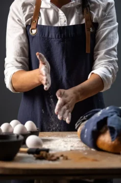 Förkläden-Kosta Linnewäfveri Förkläde, Marinblå