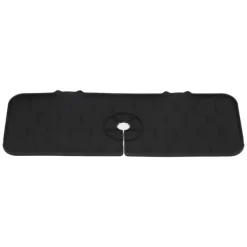 Kran Absorberande matta Tvättbar Återanvändbar Silikon Diskbänk Bänkskiva Vattenfångare för kök Badrum RV 61x14cm Svart
