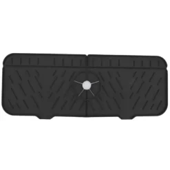 Kran Absorberande matta Tvättbar Återanvändbar Silikon Diskbänk Bänkskiva Vattenfångare för kök Badrum RV Svart