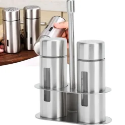 Kryddbehållare i 304 rostfritt stål med förvaringsställ Kökstillbehör L