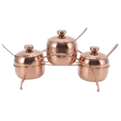 Kryddburkset i rostfritt stål, salt- och pepparburk, sockerburk med lock och sked, kryddflaskor för kök med förvaringsställ, roséguld