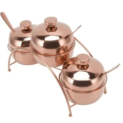 Kryddburkset i rostfritt stål, salt- och pepparburk, sockerburk med lock och sked, kryddflaskor för kök med förvaringsställ, roséguld