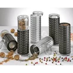 Kryddkvarnar-Kryddkvarn, aluminium/keramik, diameter 4,5 x 12,5 cm, metallisk / Cilio