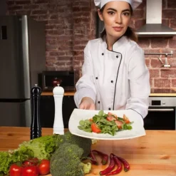 Kryddkvarnset, 30x6x6 cm, Svart, Vit, Trä