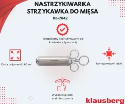 Köttbetsspruta 60ml stål KLAUSBERG KB-7842