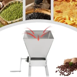 Matknäckare-Kvarn, 4L kapacitet, justerbart valsavstånd 0-0,1 tum, dubbla driftslägen, rostfritt stål och kolstål, 3,1 kg vikt