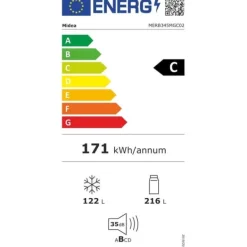 Kylskåp med frys Midea 338L Steel MERB345MGC02