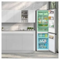 Kylskåp med frys Midea 338L Steel MERB345MGC02