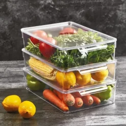 Kylskåpsorganisatör med lock 32,5x20x7,5 cm