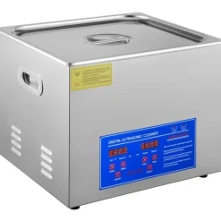 Ultraljudstvätt-15L 60A Ultraschallsrengörare med värme 360W i rostfritt stål för glasögon, smycken, tandproteser, mynt osv. (15L)