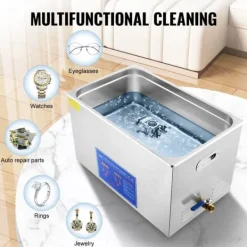 Ultraljudstvätt-30L 100A Ultrasonisk rengöringsmaskin med värme 600W i rostfritt stål för glasögon, smycken, tandproteser, mynt m.m. (30L)