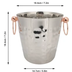 Ishink & Kylare-3L bärbar ishink i rostfritt stål med champagnefat och handtag för hemmabruk i baren
