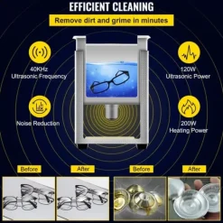 3L digital ultraljudsrenare, uppvärmning, timer, rengöring av smycken och glas