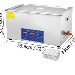 30L digital ultraljudsrengöringsmaskin, 40kHz djuprengöring, justerbar tid/temperatur, lämplig för hem och professionell användning