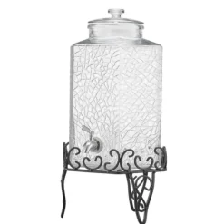 Dryckesautomater-10L Dryckesdispenser, Festdryckesdispenser i Glas, Inklusive Stativ