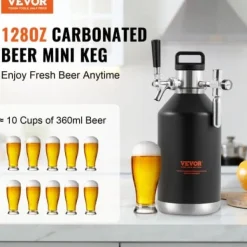 Öl Growler Tappsystem, 21x21x40 cm, Rostfritt Stål