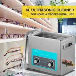 Ultraljudstvätt-6,5L 40KHz ultraljudsrengörare med värmare, djuprengöring, justerbar temperatur och tid, lämplig för kommersiellt och hushållsbruk