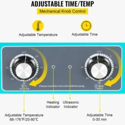 Ultraljudstvätt-6,5L 40KHz ultraljudsrengörare med värmare, djuprengöring, justerbar temperatur och tid, lämplig för kommersiellt och hushållsbruk