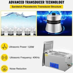 Ultraljudstvätt-3L 40kHz 120W digital ultraljudsrengörare, djuprengöring, justerbar tid/temperatur, humaniserad design, bred applikation