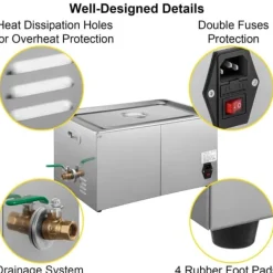 Ultraljudstvätt-3L 40kHz 120W digital ultraljudsrengörare, djuprengöring, justerbar tid/temperatur, humaniserad design, bred applikation