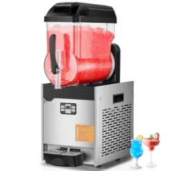 Slushmaskiner-12L Kommersiell Slushy Maskin, Margarita Smoothie Frusen Dryckstillverkare, Kraftfull, Snabbkylning