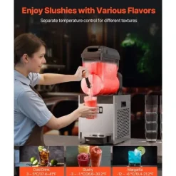 Slushmaskiner-12L Kommersiell Slushy Maskin, Margarita Smoothie Frusen Dryckstillverkare, Kraftfull, Snabbkylning