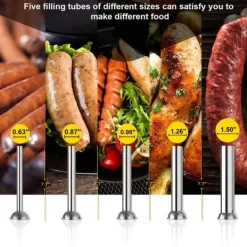 15L manuell vertikal korvpåfyllningsmaskin med 5 påfyllningsmunstycken, stor kapacitet, snabbt/långsamt läge, lätt att rengöra