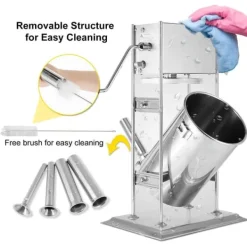 15L manuell vertikal korvpåfyllningsmaskin med 5 påfyllningsmunstycken, stor kapacitet, snabbt/långsamt läge, lätt att rengöra