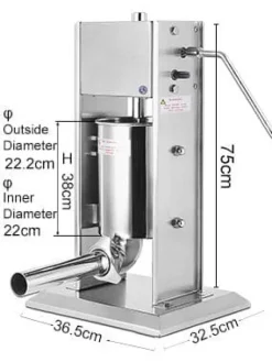 15L manuell vertikal korvpåfyllningsmaskin med 5 påfyllningsmunstycken, stor kapacitet, snabbt/långsamt läge, lätt att rengöra