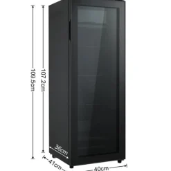 128L Mini-Kylskåp, 8L frys + 120L kyl, För 94 burkar, Tyst drift, Kompressor, LED-ljus, Justerbara hyllor