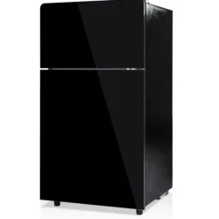 Kylskåp-72L Mini-Kylskåp, Svart glastdörr, 39dB, 7-stegs temperatur, LED-ljus, R600 Kylmedel, Direktkylning, För hem, kontor